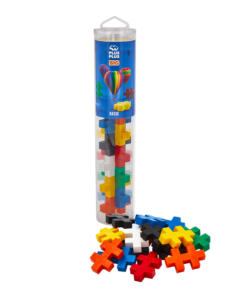 Plus-Plus Pastello Mix Tube, 15 Pezzi Grandi, Blocchi Di Costruzione 3D E Mosaici, Gioco STEM Per Bambini Dai 12 Mesi, Forma Unica, Ideale Per Viaggi, Colori Pastello