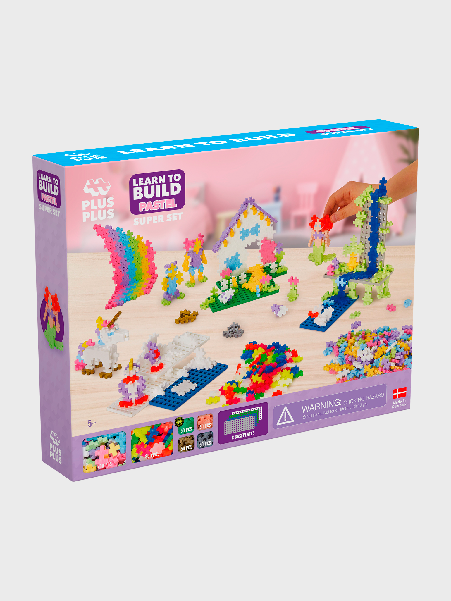 1200-Piece Plus-Plus® Pastel Learn To Build Super Set Plus-Plus - Babyshop