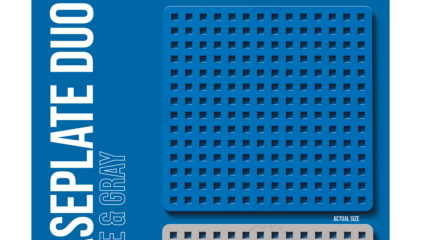 Plus-Plus Baseplates - Blue & Gray - 2 pcs
