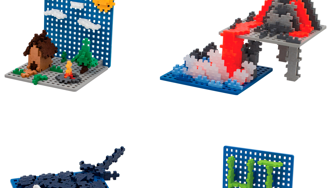 Plus-Plus Baseplates - Blue & Gray - 2 pcs