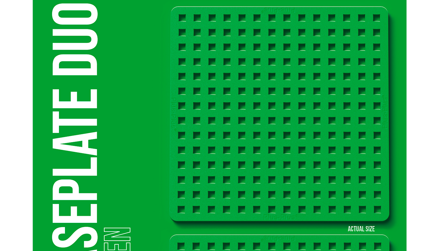 Plus-Plus Baseplates – Green – 2 pcs