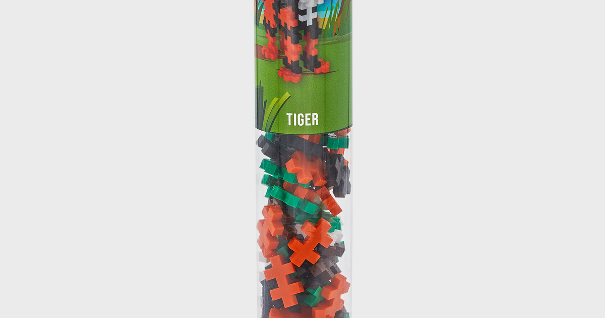 Pecinhas de Montar Tigre 100 Peças Plus Plus Mini Basic Tube - Bambinno  Brinquedos