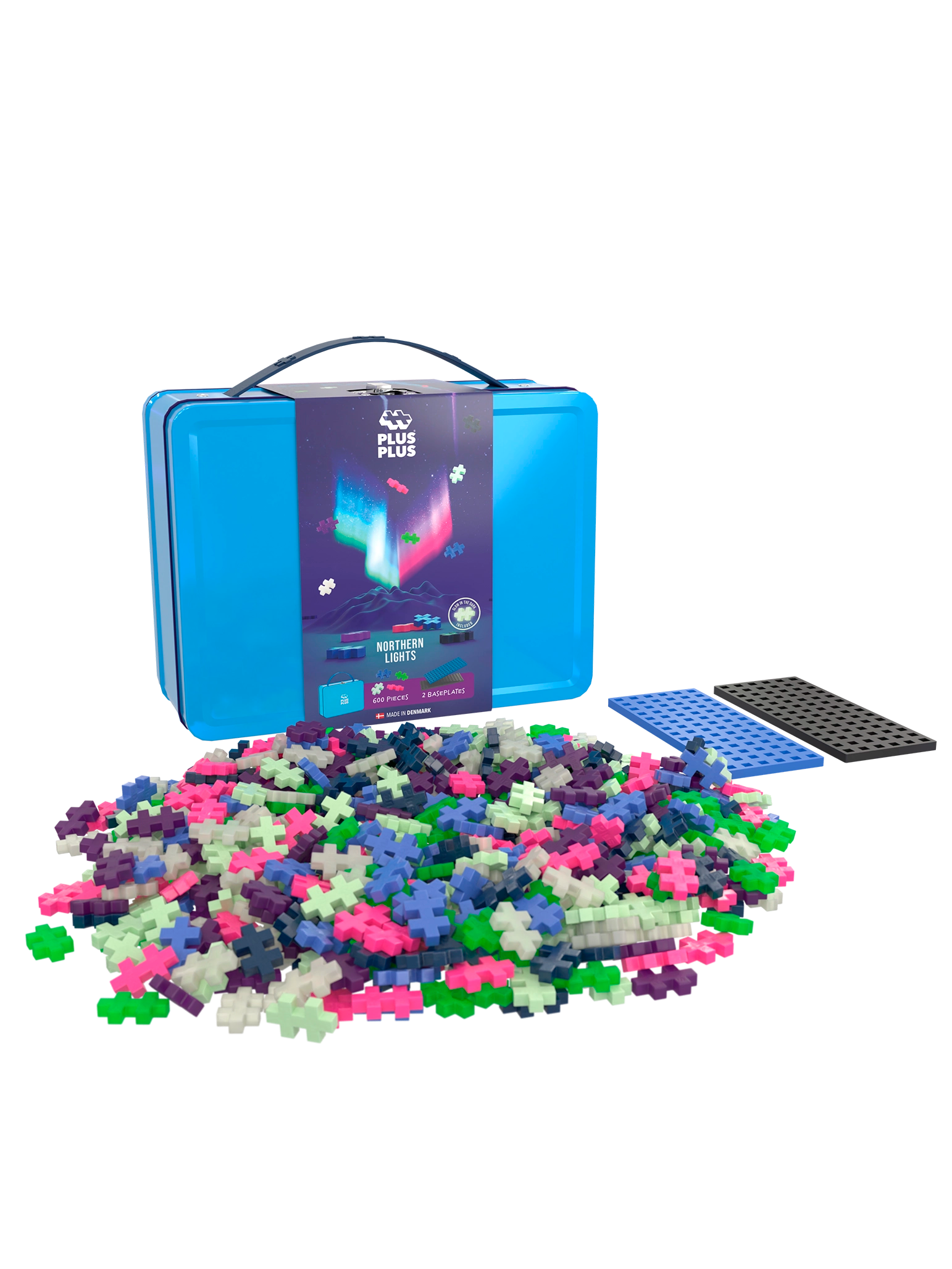 Blue Metal Suitcase with Northern Lights Color Mix - 600 pcs