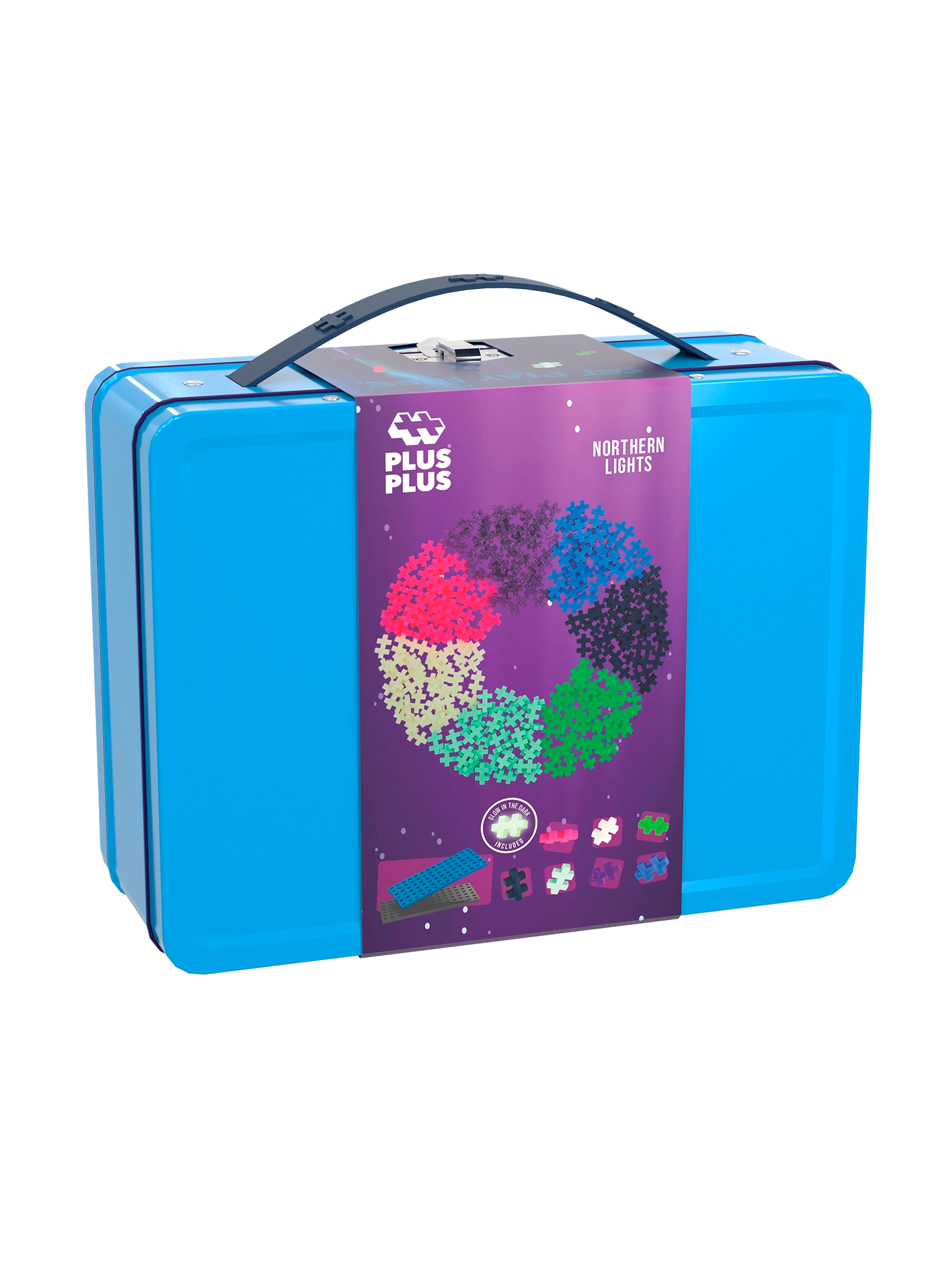 Blue Metal Suitcase with Northern Lights Color Mix - 600 pcs