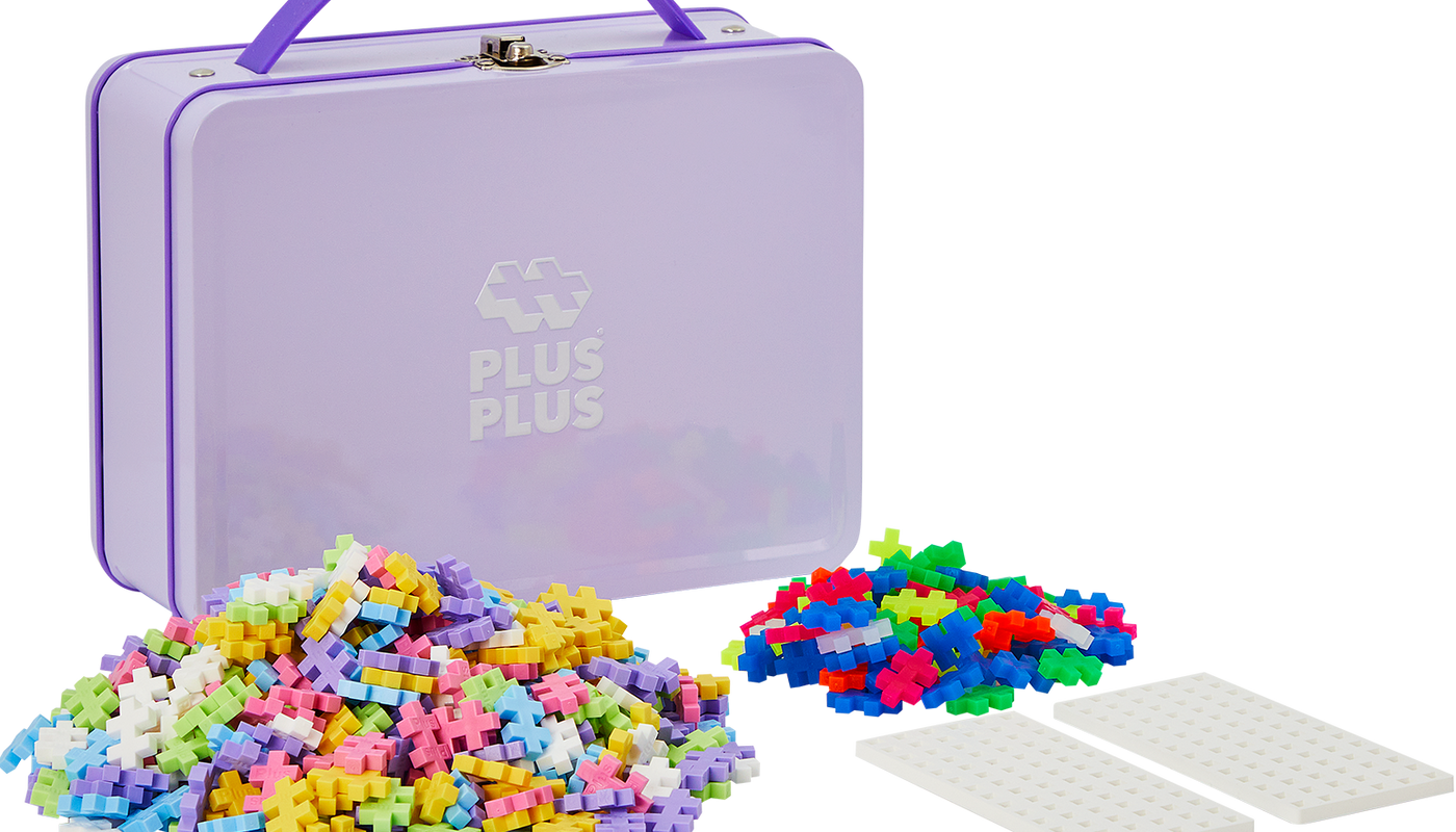 Purple Metal Suitcase with Pastel & Neon Color Mix - 600 pcs