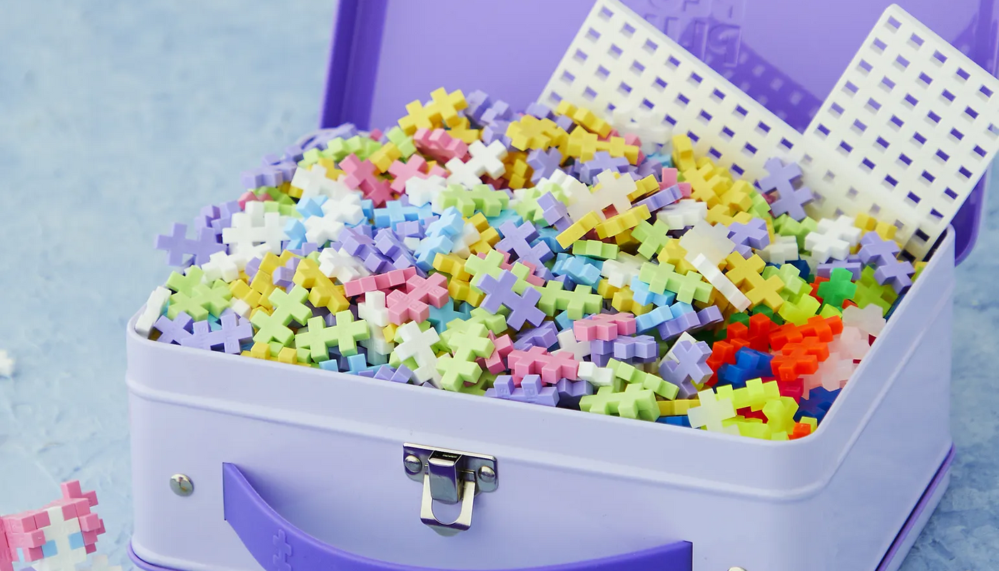Purple Metal Suitcase with Pastel & Neon Color Mix - 600 pcs