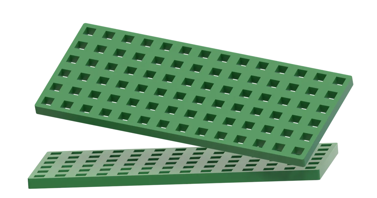 2 pcs Rectangular Baseplates - Green