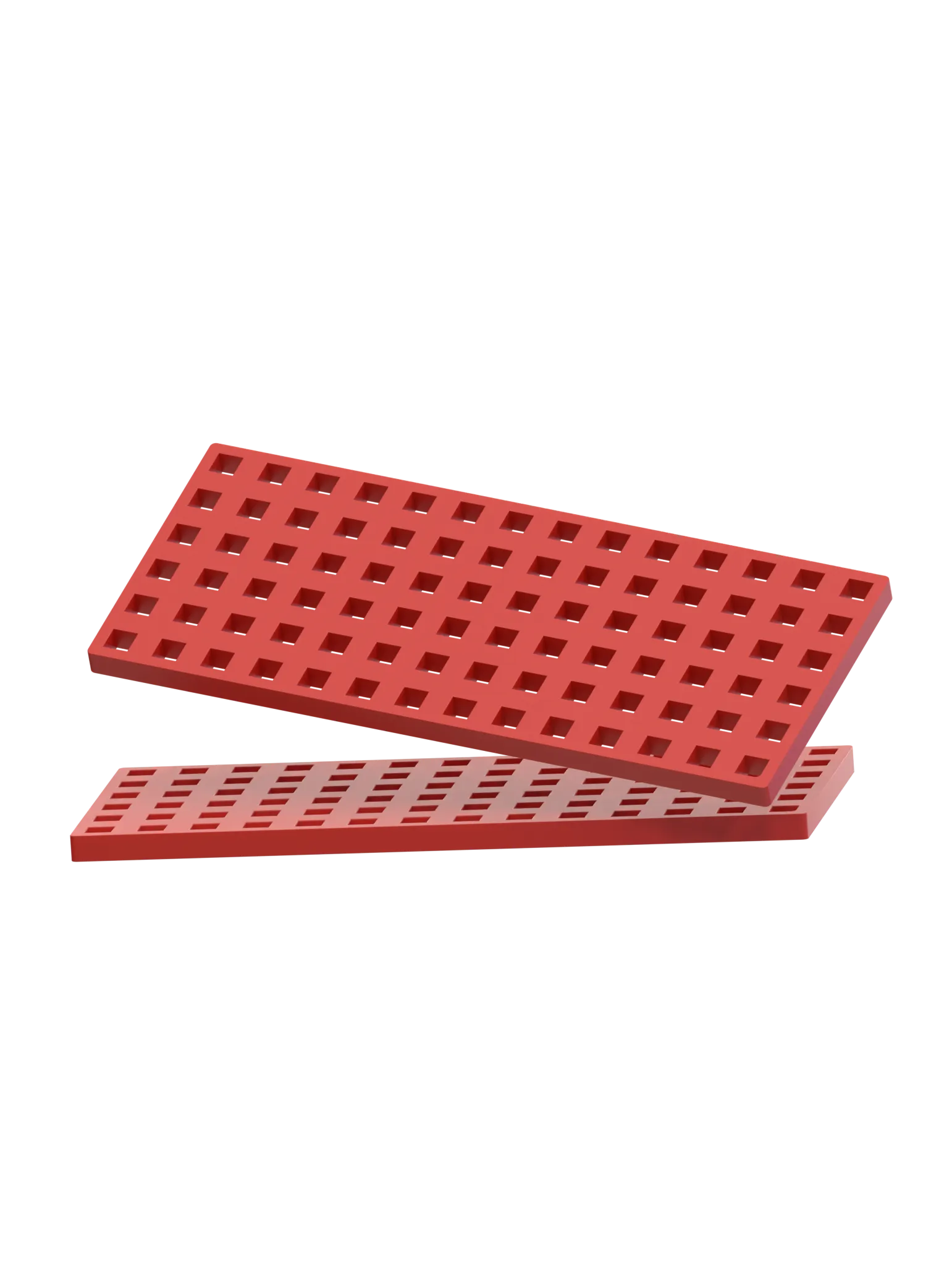 2 pcs Rectangular Baseplates - Red