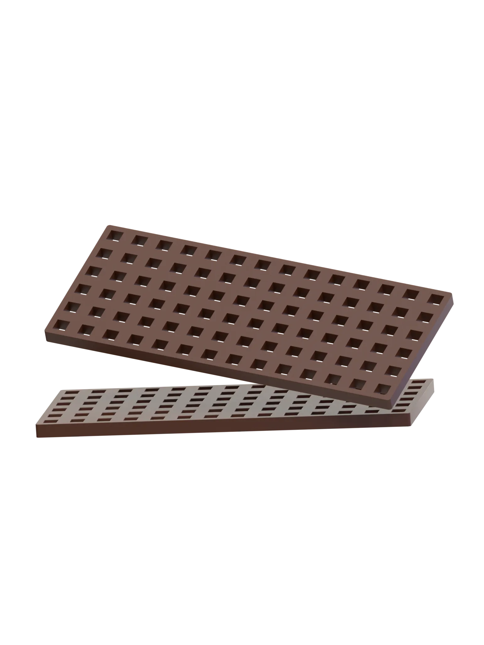 2 pcs Rectangular Baseplates - Brown