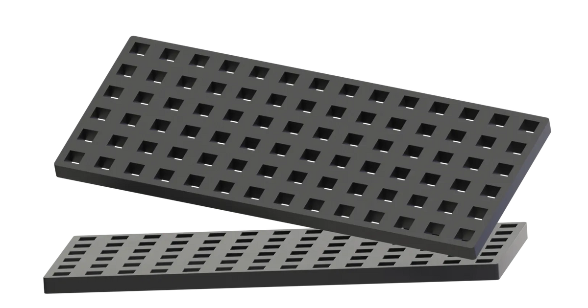 Stackable Black Base Plate 2 pcs Rectangular Baseplates - Black