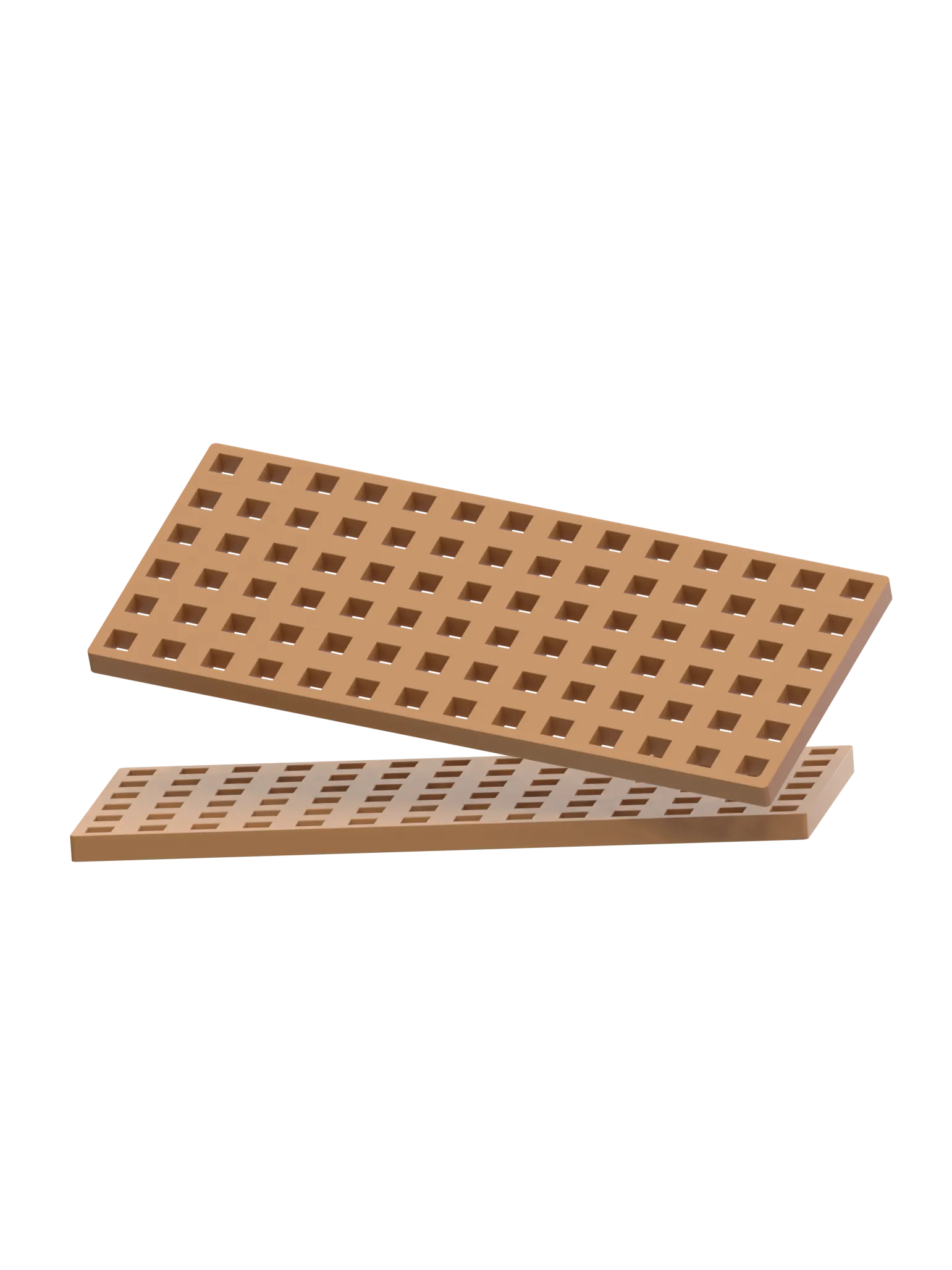 2 pcs Rectangular Baseplates - Camel